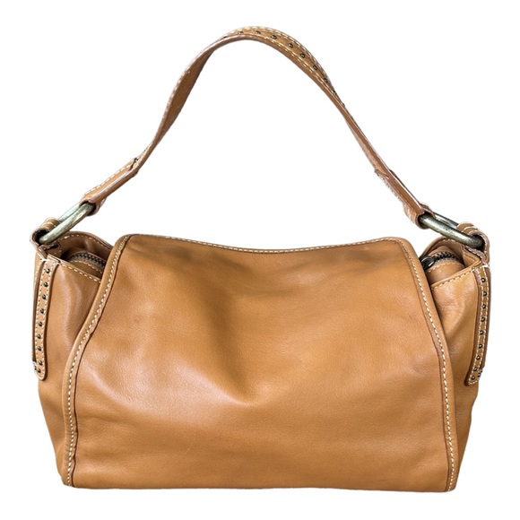 KENNETH COLE New York Camel Tan Leather Studded Bag - Picture 16 of 16